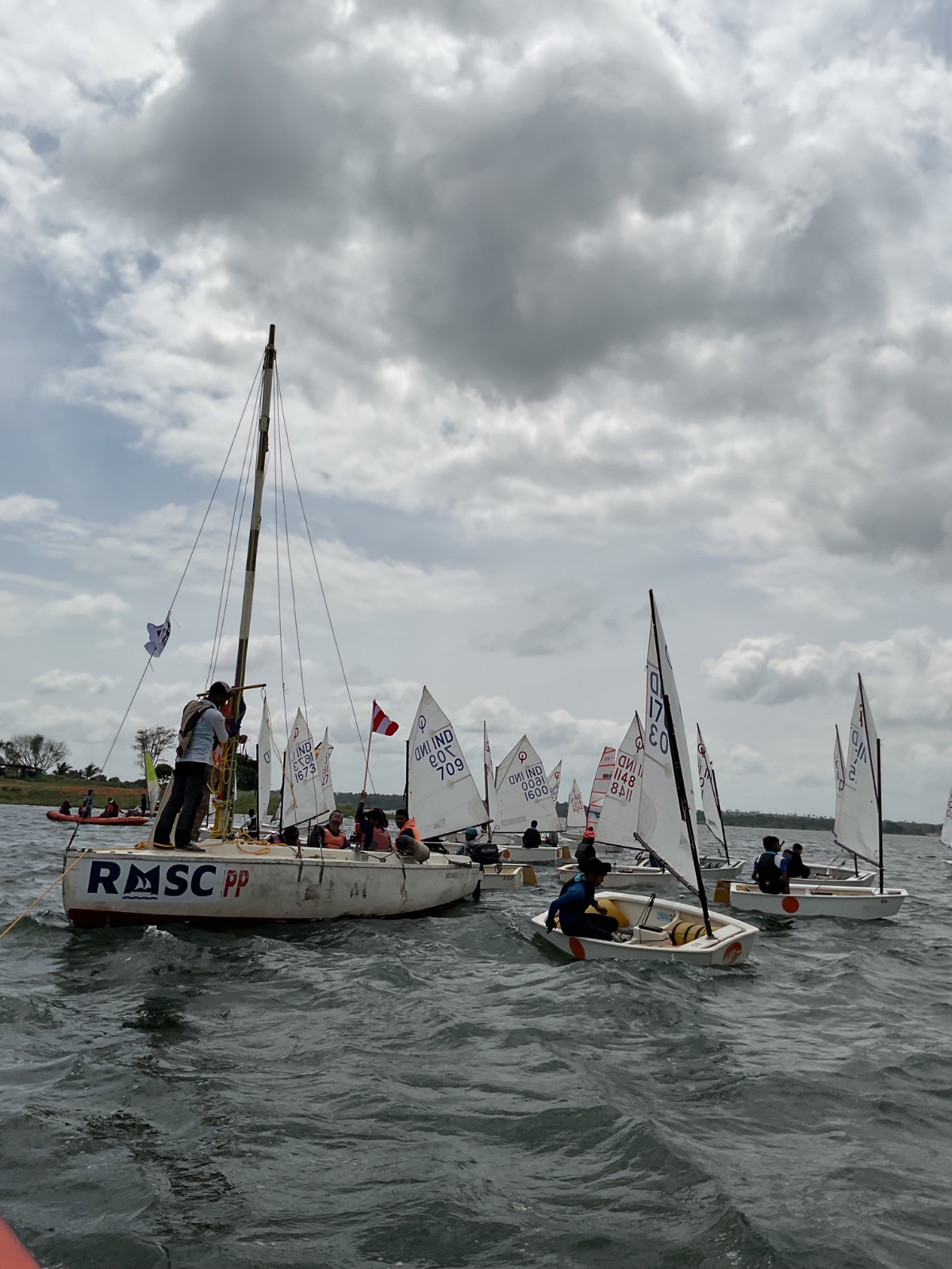 Sailors preparing for the race